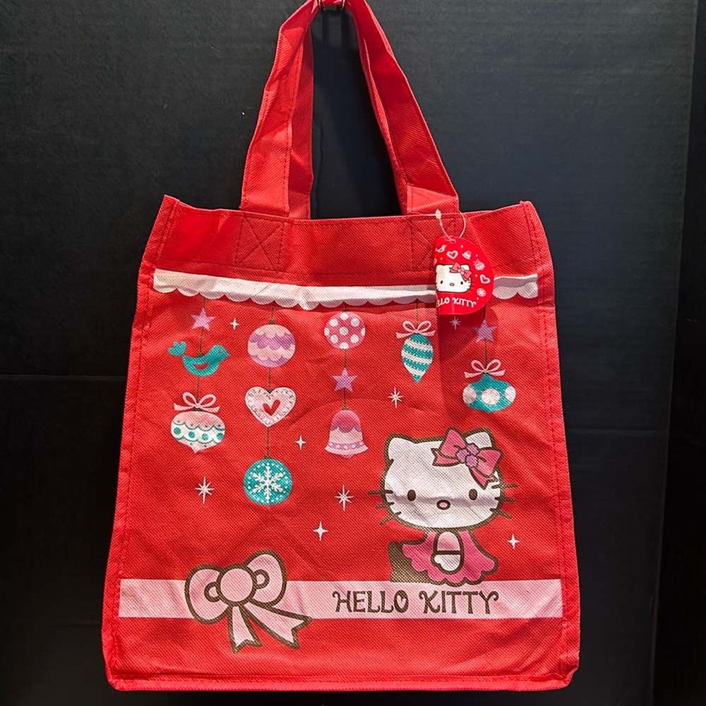 HELLO KITTY Holiday Ornaments Red Shopping Bag